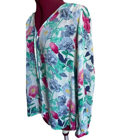 Joie Women’s Size XS 100% Silk Peony Floral‎ Blouse - Picture 3 of 7